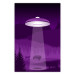Poster Abduction - purple fantasy with a spaceship and animals 118004