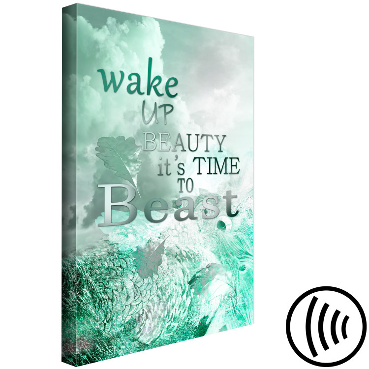 Canvas Art Print Beautiful morning - an inscription on a sea, abstract background 122804 additionalImage 6
