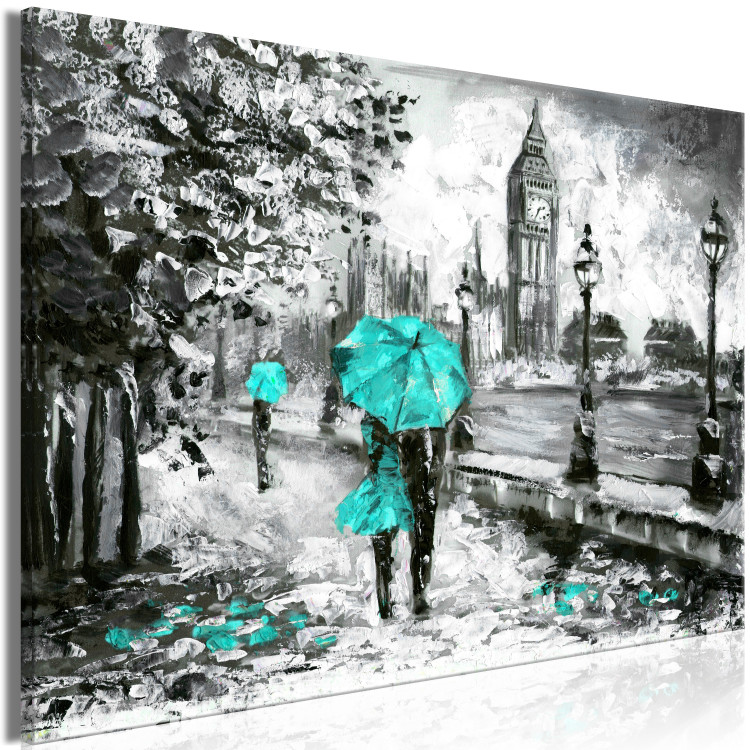 Canvas Walk in London (1 Part) Wide Turquoise 123104 additionalImage 2