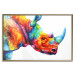 Wall Poster Rainbow Rhinoceros - colorful and abstract animal on a white background 127204 additionalThumb 21