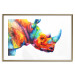 Wall Poster Rainbow Rhinoceros - colorful and abstract animal on a white background 127204 additionalThumb 16