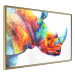 Wall Poster Rainbow Rhinoceros - colorful and abstract animal on a white background 127204 additionalThumb 14