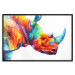 Wall Poster Rainbow Rhinoceros - colorful and abstract animal on a white background 127204 additionalThumb 18