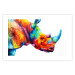 Wall Poster Rainbow Rhinoceros - colorful and abstract animal on a white background 127204 additionalThumb 25