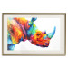 Wall Poster Rainbow Rhinoceros - colorful and abstract animal on a white background 127204 additionalThumb 20