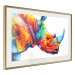 Wall Poster Rainbow Rhinoceros - colorful and abstract animal on a white background 127204 additionalThumb 3