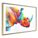 Wall Poster Rainbow Rhinoceros - colorful and abstract animal on a white background 127204 additionalThumb 9