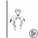 Canvas Two flamingos touching their beaks - geometric, black and white birds 127804 additionalThumb 6