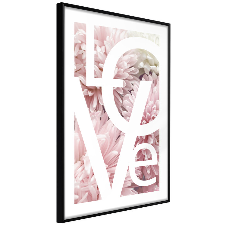 Wall Poster Love - Letters - white inscriptions on background of pink flowers 127904 additionalImage 8