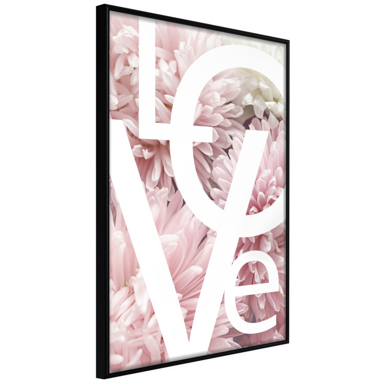 Wall Poster Love - Letters - white inscriptions on background of pink flowers 127904 additionalImage 13