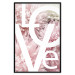 Wall Poster Love - Letters - white inscriptions on background of pink flowers 127904 additionalThumb 18