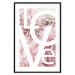 Wall Poster Love - Letters - white inscriptions on background of pink flowers 127904 additionalThumb 17