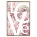 Wall Poster Love - Letters - white inscriptions on background of pink flowers 127904 additionalThumb 21