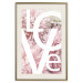 Wall Poster Love - Letters - white inscriptions on background of pink flowers 127904 additionalThumb 20