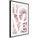 Wall Poster Love - Letters - white inscriptions on background of pink flowers 127904 additionalThumb 8