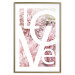 Wall Poster Love - Letters - white inscriptions on background of pink flowers 127904 additionalThumb 16