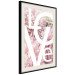 Wall Poster Love - Letters - white inscriptions on background of pink flowers 127904 additionalThumb 2