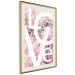 Wall Poster Love - Letters - white inscriptions on background of pink flowers 127904 additionalThumb 3