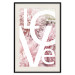 Wall Poster Love - Letters - white inscriptions on background of pink flowers 127904 additionalThumb 19
