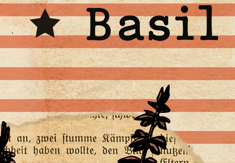 Canvas Print Basil Poetry (1-part) vertical - plant in vintage motif 129404 additionalImage 4