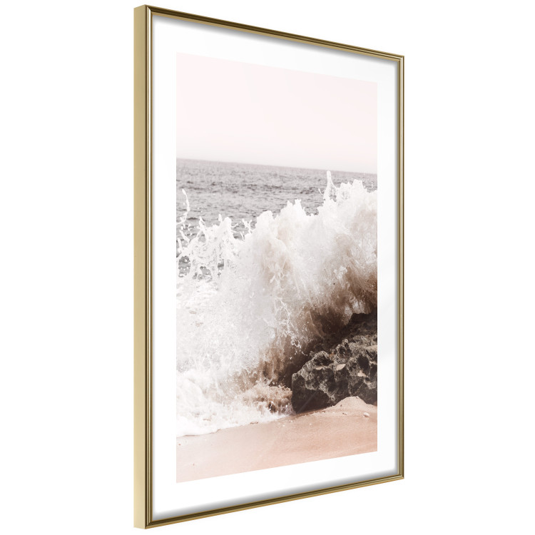 Poster Torn Element - seascape with a large wave crashing on dark rock 129504 additionalImage 9
