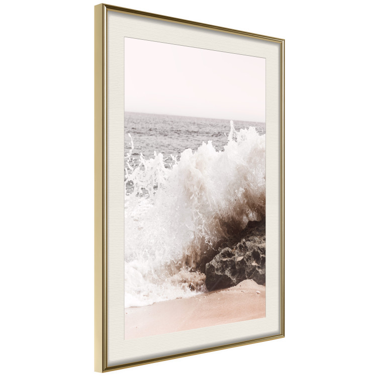 Poster Torn Element - seascape with a large wave crashing on dark rock 129504 additionalImage 3