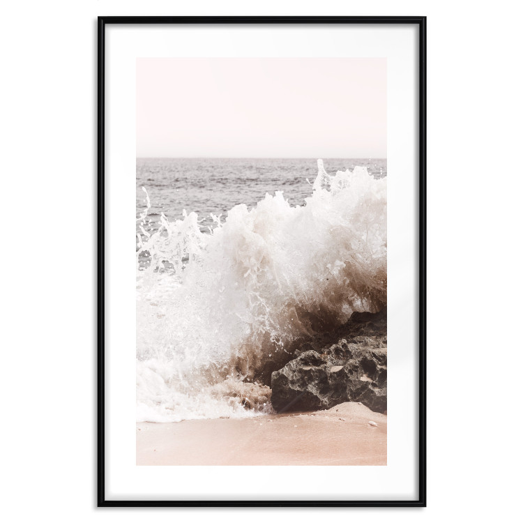 Poster Torn Element - seascape with a large wave crashing on dark rock 129504 additionalImage 15