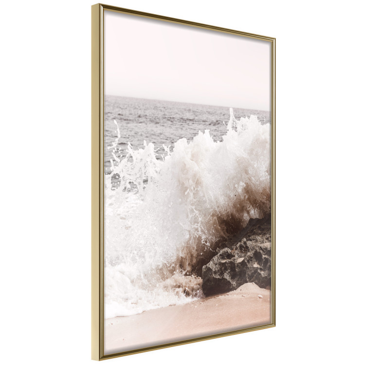 Poster Torn Element - seascape with a large wave crashing on dark rock 129504 additionalImage 14