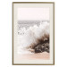 Poster Torn Element - seascape with a large wave crashing on dark rock 129504 additionalThumb 20