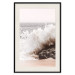 Poster Torn Element - seascape with a large wave crashing on dark rock 129504 additionalThumb 19