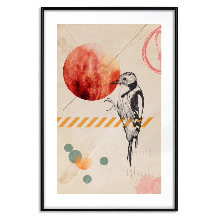 Wall Poster Bird Mail - bird and geometric figures in an abstract motif 131804 additionalImage 20