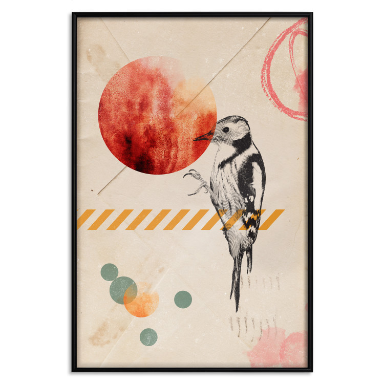 Wall Poster Bird Mail - bird and geometric figures in an abstract motif 131804 additionalImage 16