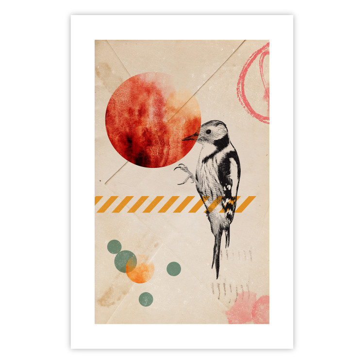 Wall Poster Bird Mail - bird and geometric figures in an abstract motif 131804 additionalImage 15