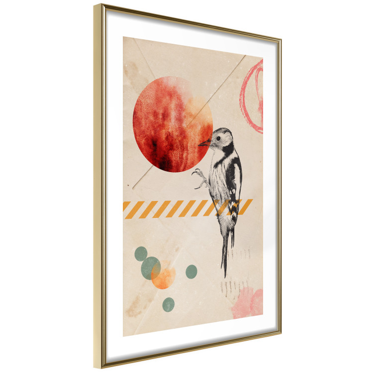Wall Poster Bird Mail - bird and geometric figures in an abstract motif 131804 additionalImage 7