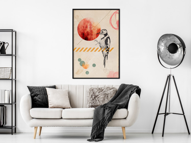 Wall Poster Bird Mail - bird and geometric figures in an abstract motif 131804 additionalImage 4