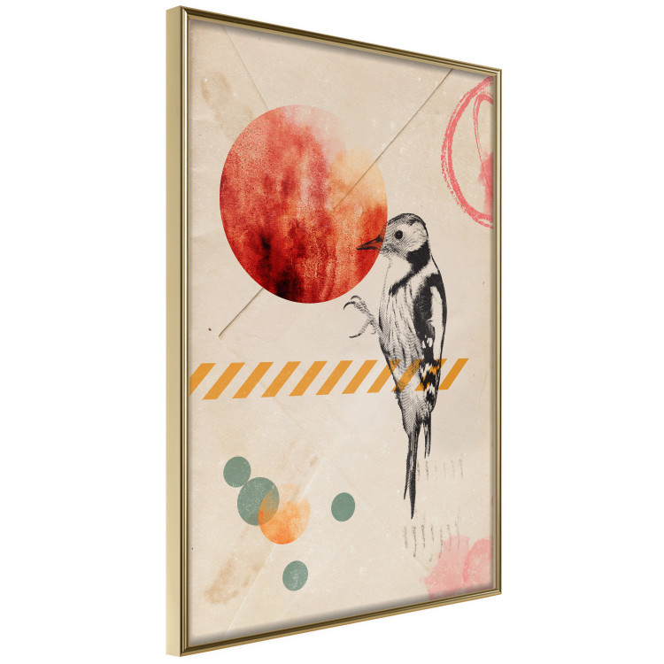 Wall Poster Bird Mail - bird and geometric figures in an abstract motif 131804 additionalImage 12