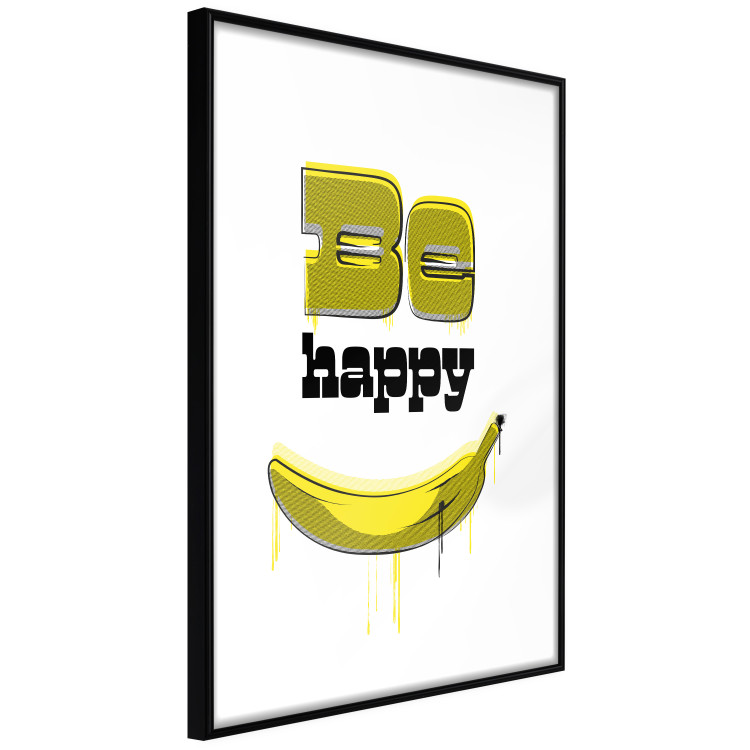 Poster Happy Banana - English text and a yellow fruit on a white background 132204 additionalImage 8