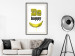 Poster Happy Banana - English text and a yellow fruit on a white background 132204 additionalThumb 22