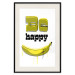 Poster Happy Banana - English text and a yellow fruit on a white background 132204 additionalThumb 20