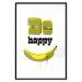 Poster Happy Banana - English text and a yellow fruit on a white background 132204 additionalThumb 17