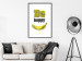 Poster Happy Banana - English text and a yellow fruit on a white background 132204 additionalThumb 14