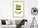 Poster Happy Banana - English text and a yellow fruit on a white background 132204 additionalThumb 23