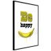 Poster Happy Banana - English text and a yellow fruit on a white background 132204 additionalThumb 6