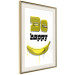 Poster Happy Banana - English text and a yellow fruit on a white background 132204 additionalThumb 3
