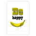 Poster Happy Banana - English text and a yellow fruit on a white background 132204 additionalThumb 25