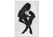 Canvas Print Seated woman figure - black woman silhouette on grey background 134204