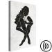 Canvas Print Seated woman figure - black woman silhouette on grey background 134204 additionalThumb 6