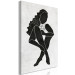 Canvas Print Seated woman figure - black woman silhouette on grey background 134204 additionalThumb 2