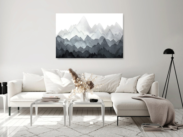 Canvas Print Mountain background - Abstraction with mountain in gray and white 134604 additionalImage 3