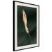 Wall Poster Leaf in the Wind - golden leaf composition on a dark green background 135604 additionalThumb 19